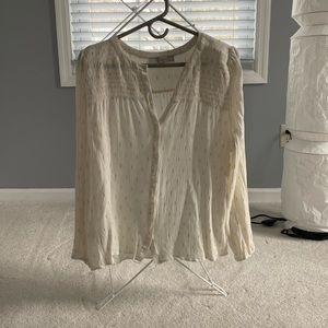 Loft white blouse with gold spots. Size Large. Great condition.